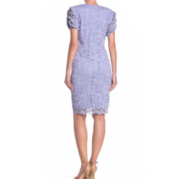 NWT MSRP $149 Marina Short Puff Sleeve Lace Dress Women's Size 8 - Picture 3 of 8